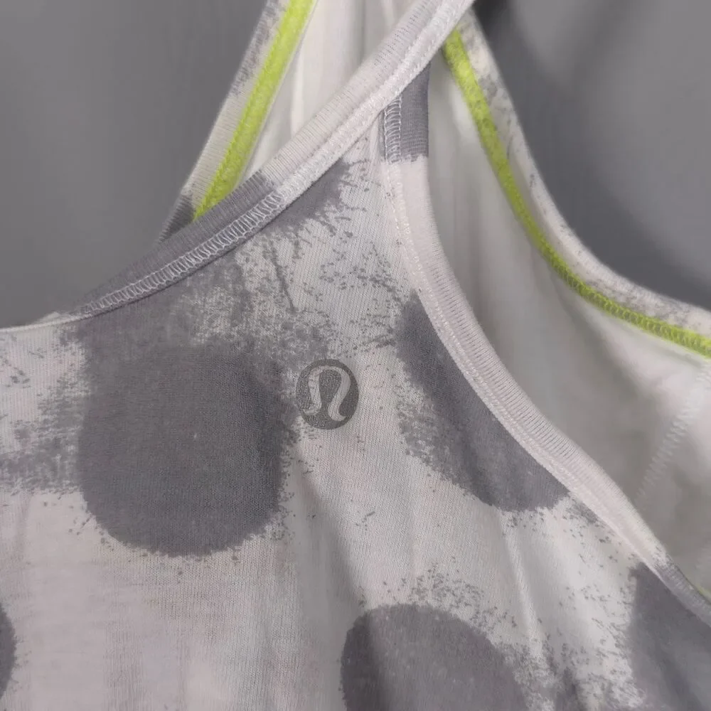 LULULEMON Womens Diversity Top Tank Seaside Dot White Fossil 10 Yoga Active